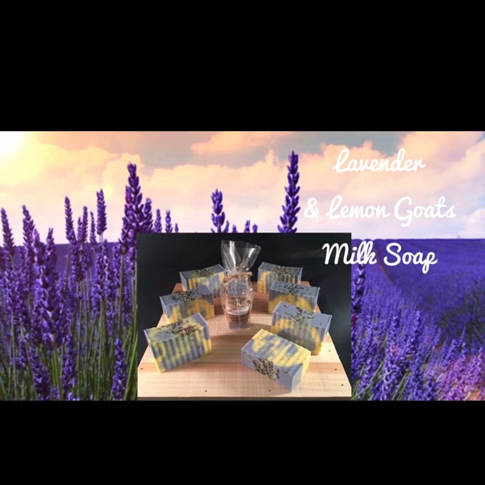 Lavender and lemon goats milk soap.