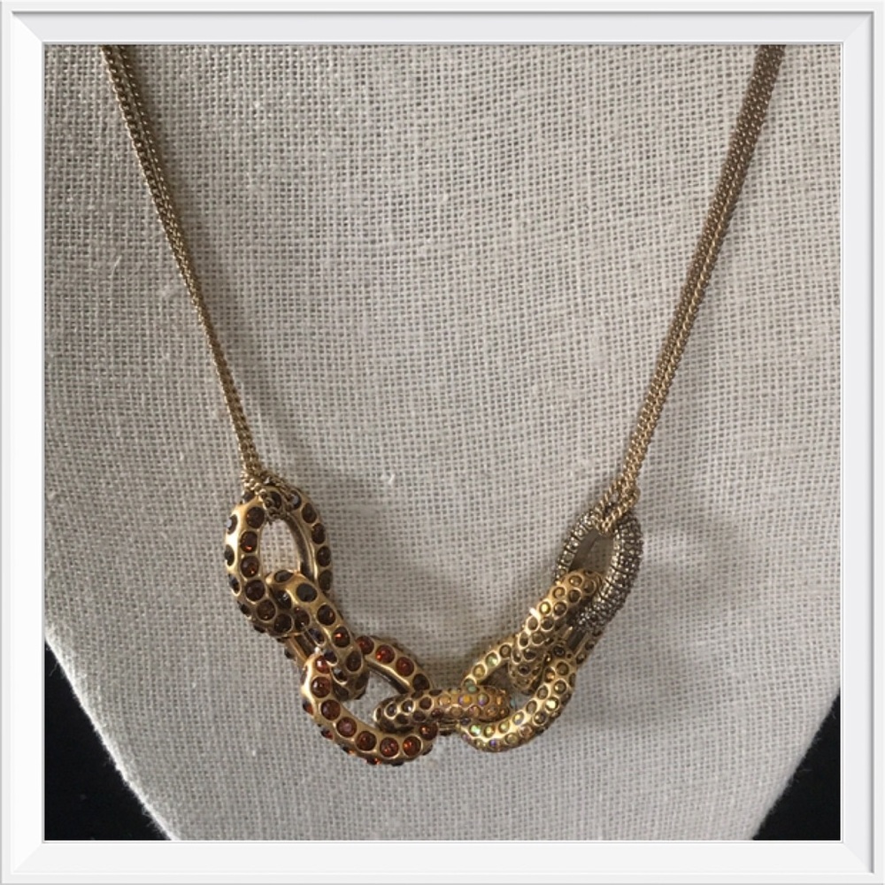 REDUCED-LN J. Crew Pave Linked Rhinestone NEcklace - Picture 3 of 5