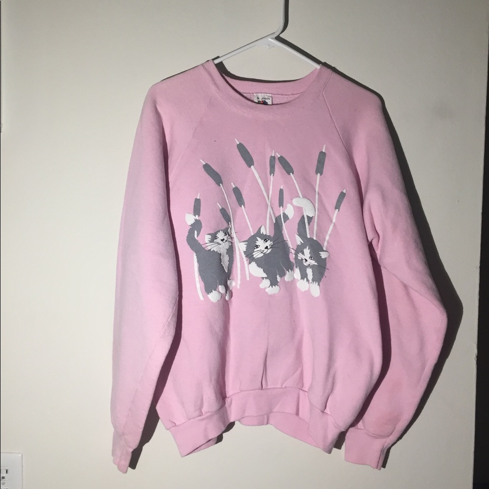 Vintage fruit of the loom baby pink sweater