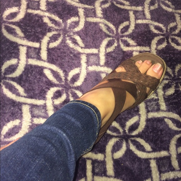 Brown GNW FLEX KAREN Fashion Wedge Sandals - Picture 4 of 5