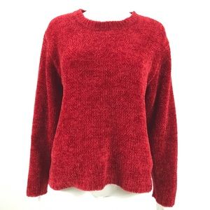 Northern Reflections Red Velour Sparkle Sweater