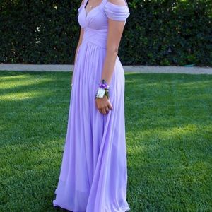 Lilac long prom dress