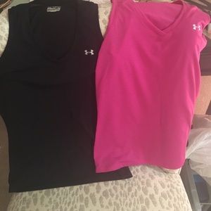 2 Under Armour Heat Gear/Loose V-next tanks. Small