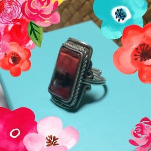Adjustable Red Stone fashion ring