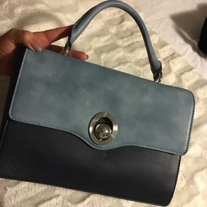 Zara Navy blue and baby blue handbag.