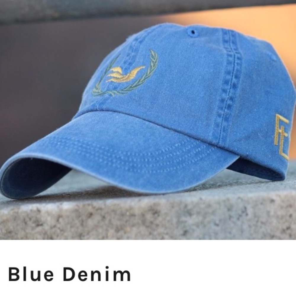 Blue Denim Dad Hat with Embroidery Design
