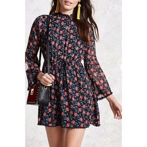 Navy blue and floral dress