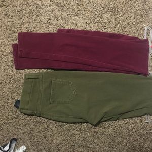 2 jeans for 1 autumn maroon and forest green