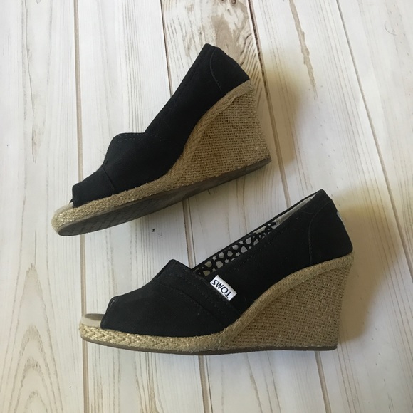 Toms Shoes - TOMS Black Calypso Wedges