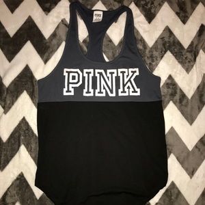 PINK Victoria's Secret black and grey tank