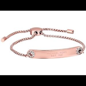 Michael Kors rose gold plaque slider bracelet