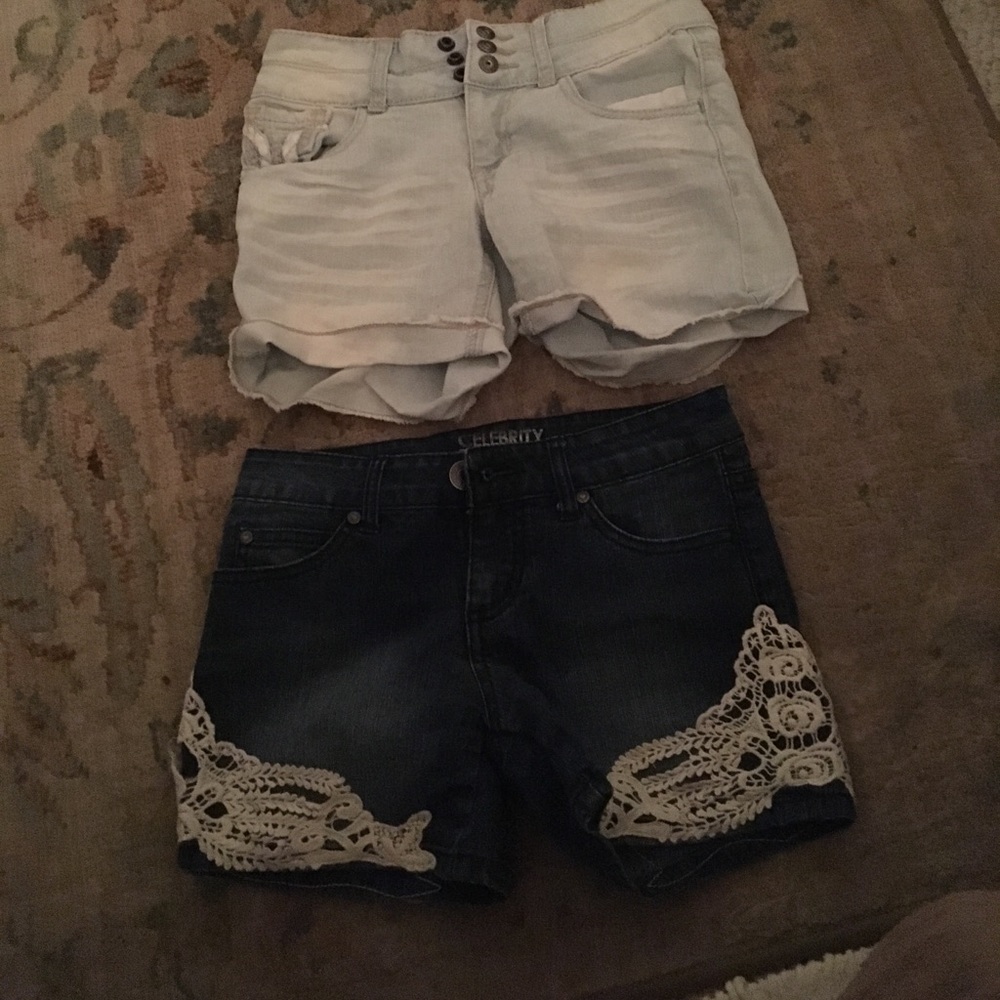 GIRLS DENIM SHORTS SIZE 10/  Mudd & celebrity pink