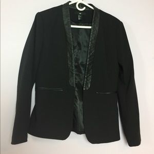 Black blazer with leather outline