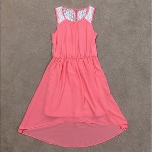 Coral/pink high low dress