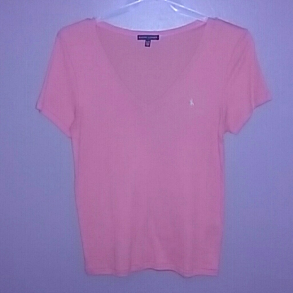 Ralph Lauren Bright Orange Short Sleeve V-Neck Tee