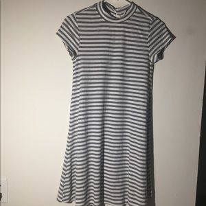 Grey and white striped dress