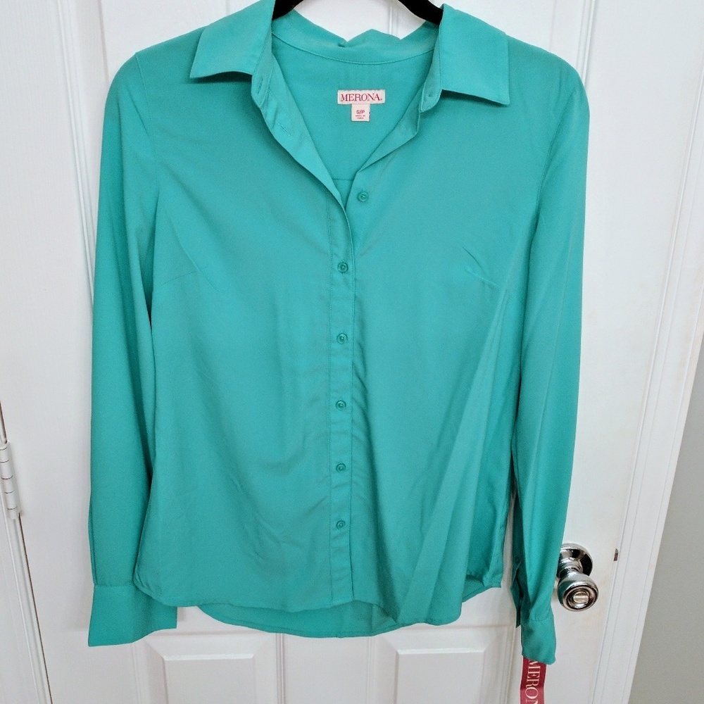 NWT Teal Button-down