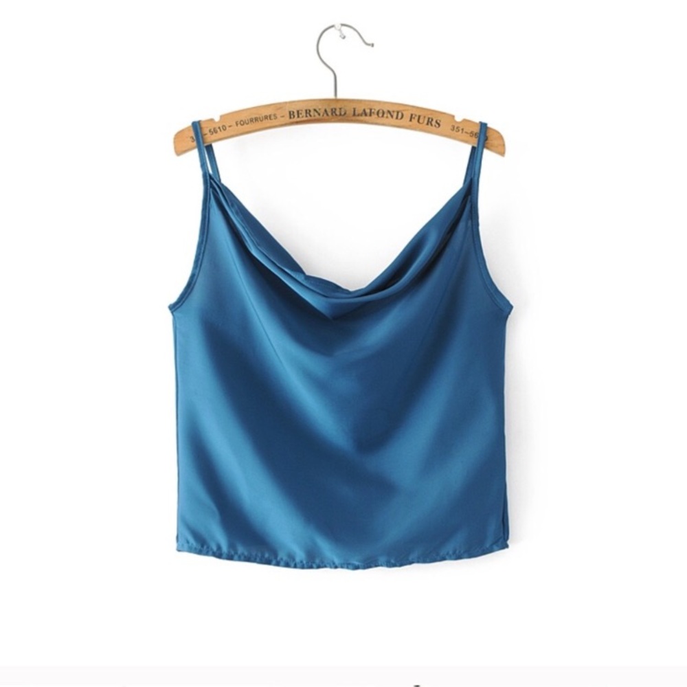 Teal Cowl Neck Tank
