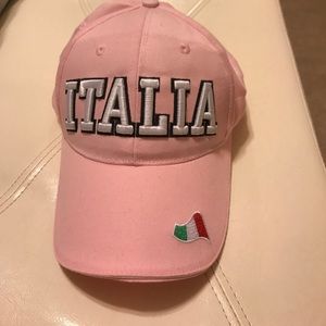 Pink cap from Italy.