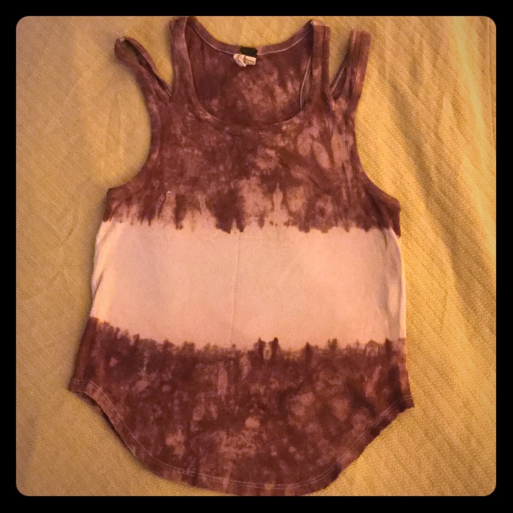 BOHO WE THE FREE PEOPLE TIEDYE DUEL STRAP TANK TOP