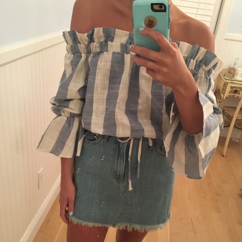 Off the shoulder striped top NWT