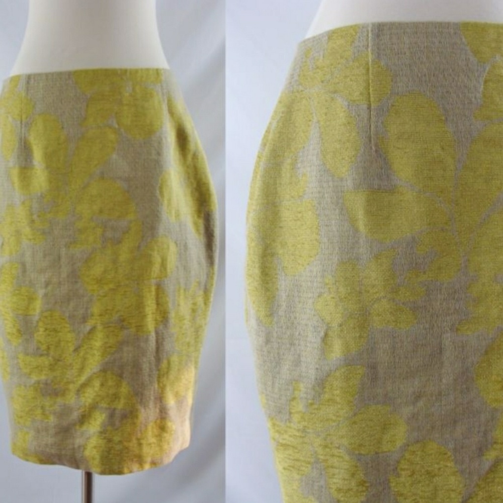 ISO The Limited Floral Linen Pencil Skirt