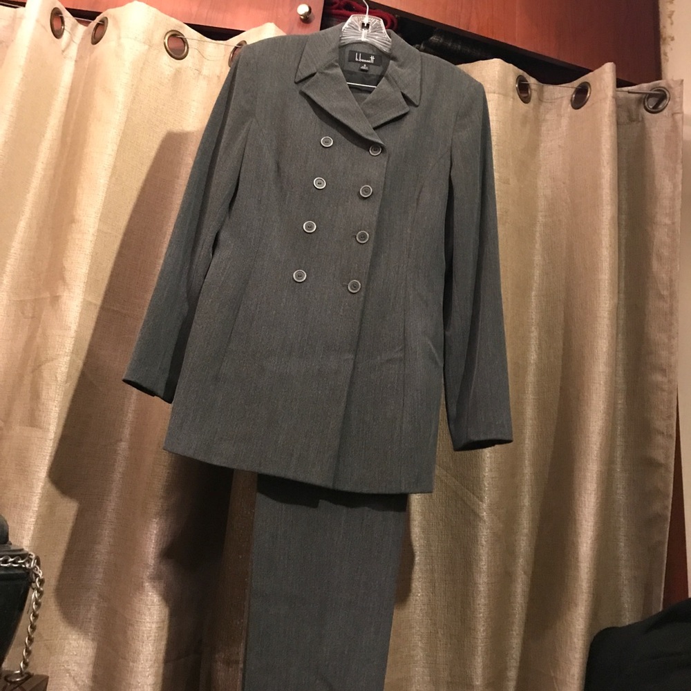 Grey double breasted pantsuit
