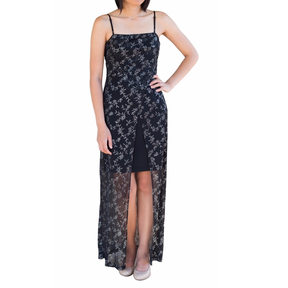 Black Dress with Floral Glitter Design (Small)