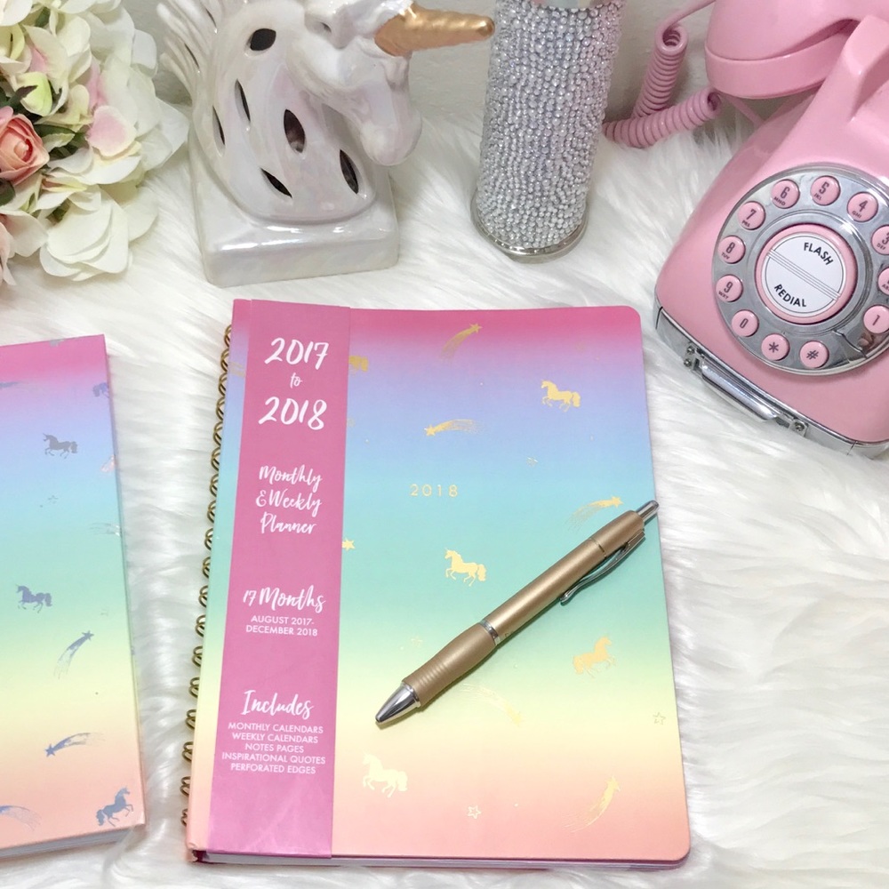 Gold Foil Unicorns & Wishing Stars Planner