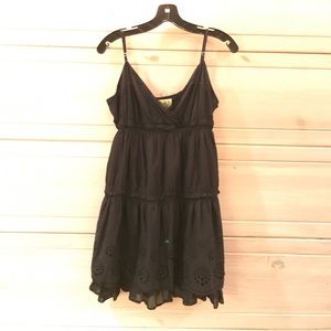 Juicy Couture Black Eyelet peasant top, size L