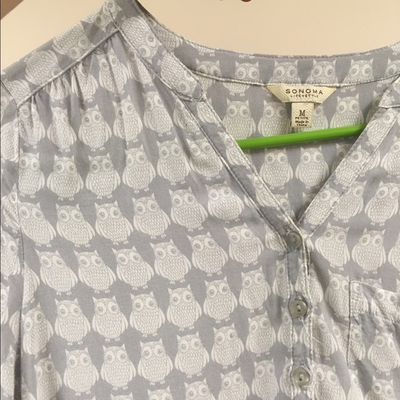 Grey and white owl patterned shirt - Picture 2 of 3
