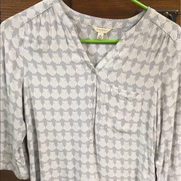 Grey and white owl patterned shirt - Picture 3 of 3