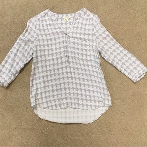 Grey and white owl patterned shirt