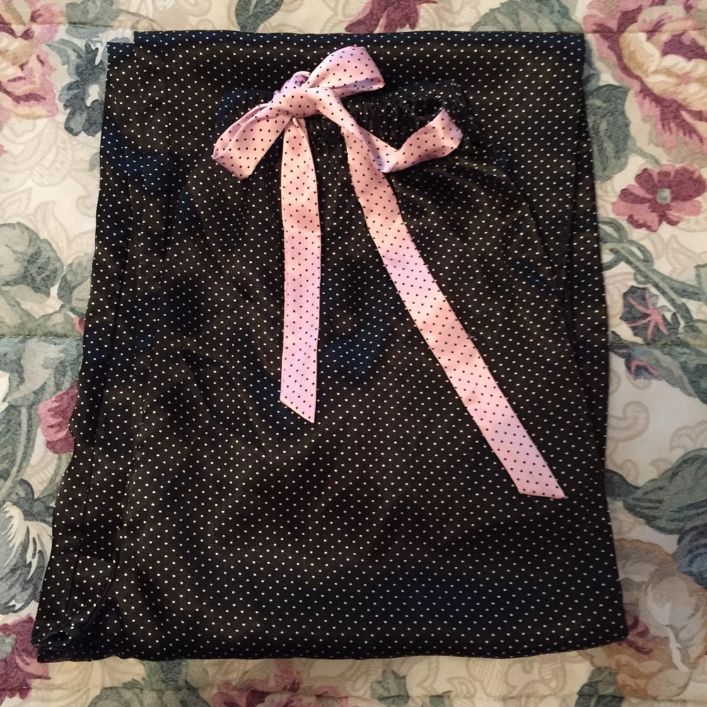 Black & Pink Satin Pajama Bottoms