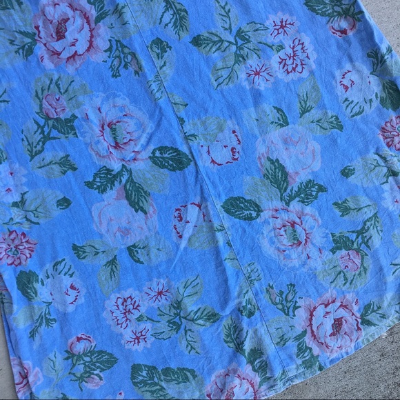Vintage Blue Floral Dress Sz M - Picture 4 of 4