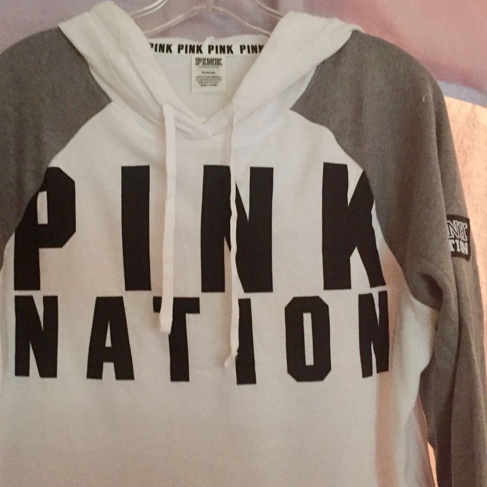 SALE!! NWT! PINK PINK NATION RAGLAN HOODIE - Picture 2 of 4