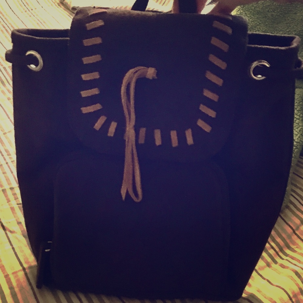 Handmade Brown Camel Suede Backpack