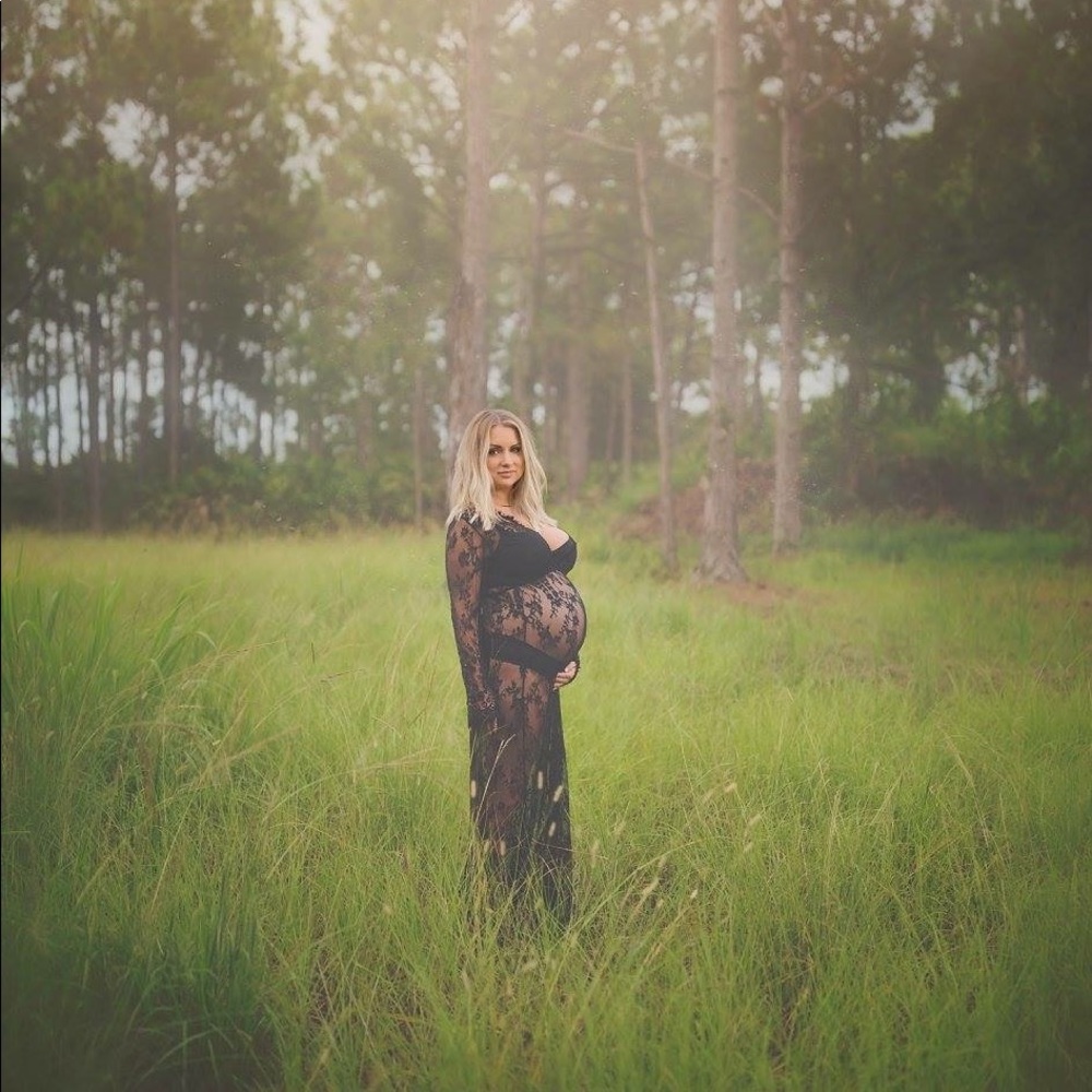 Gorgeous Black Lace Maternity Gown