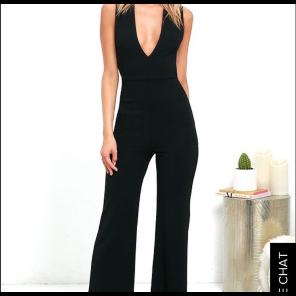 Black low cut jumpsuit