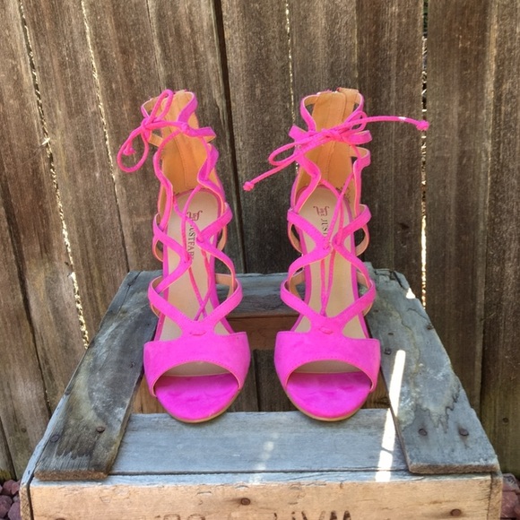 NEW Emmey Strappy Vegan Suede Heels - Picture 15 of 16