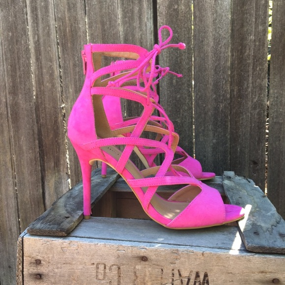 NEW Emmey Strappy Vegan Suede Heels - Picture 16 of 16