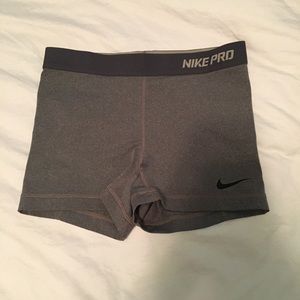 Nike pro dri-fit gray medium fitted shorts
