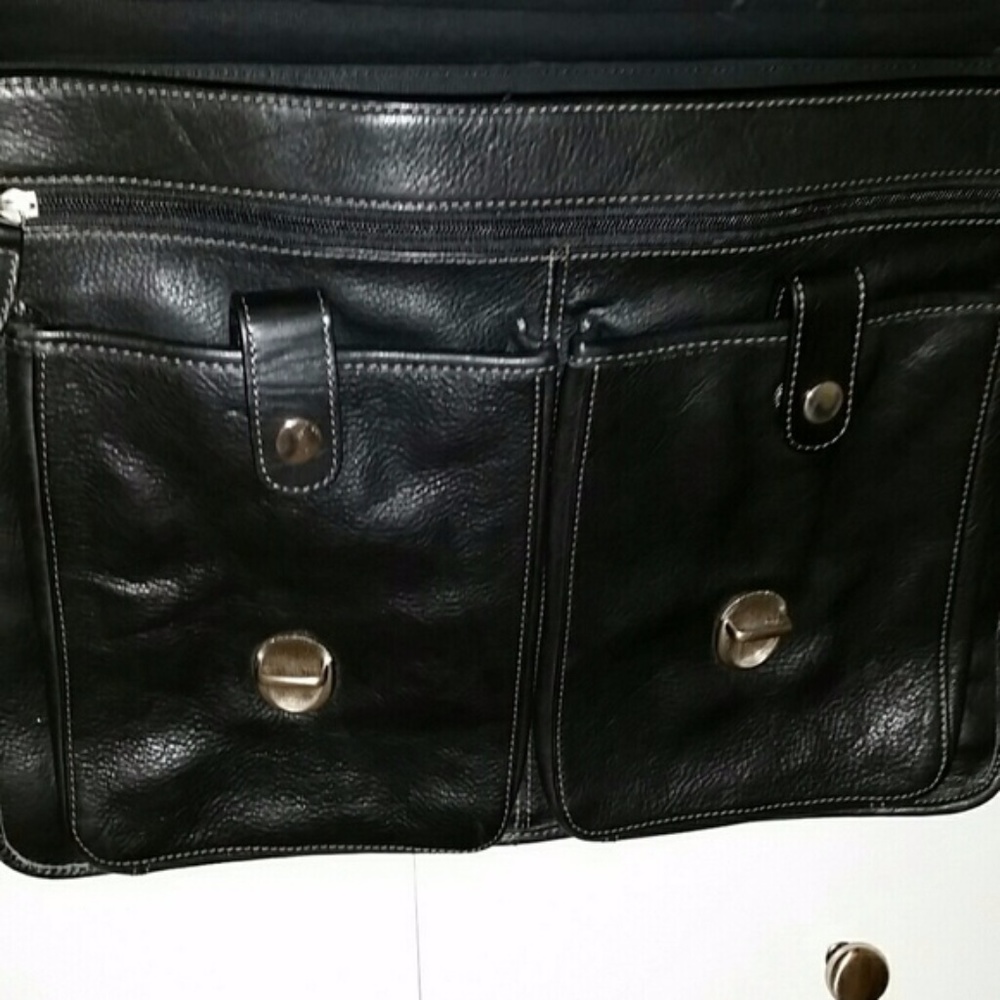 FOSSIL All Leather Briefcase - Picture 3 of 5