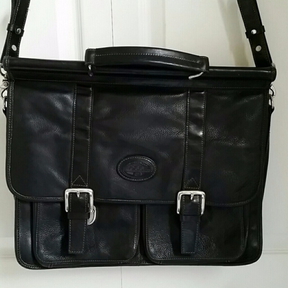 FOSSIL All Leather Briefcase - Picture 2 of 5