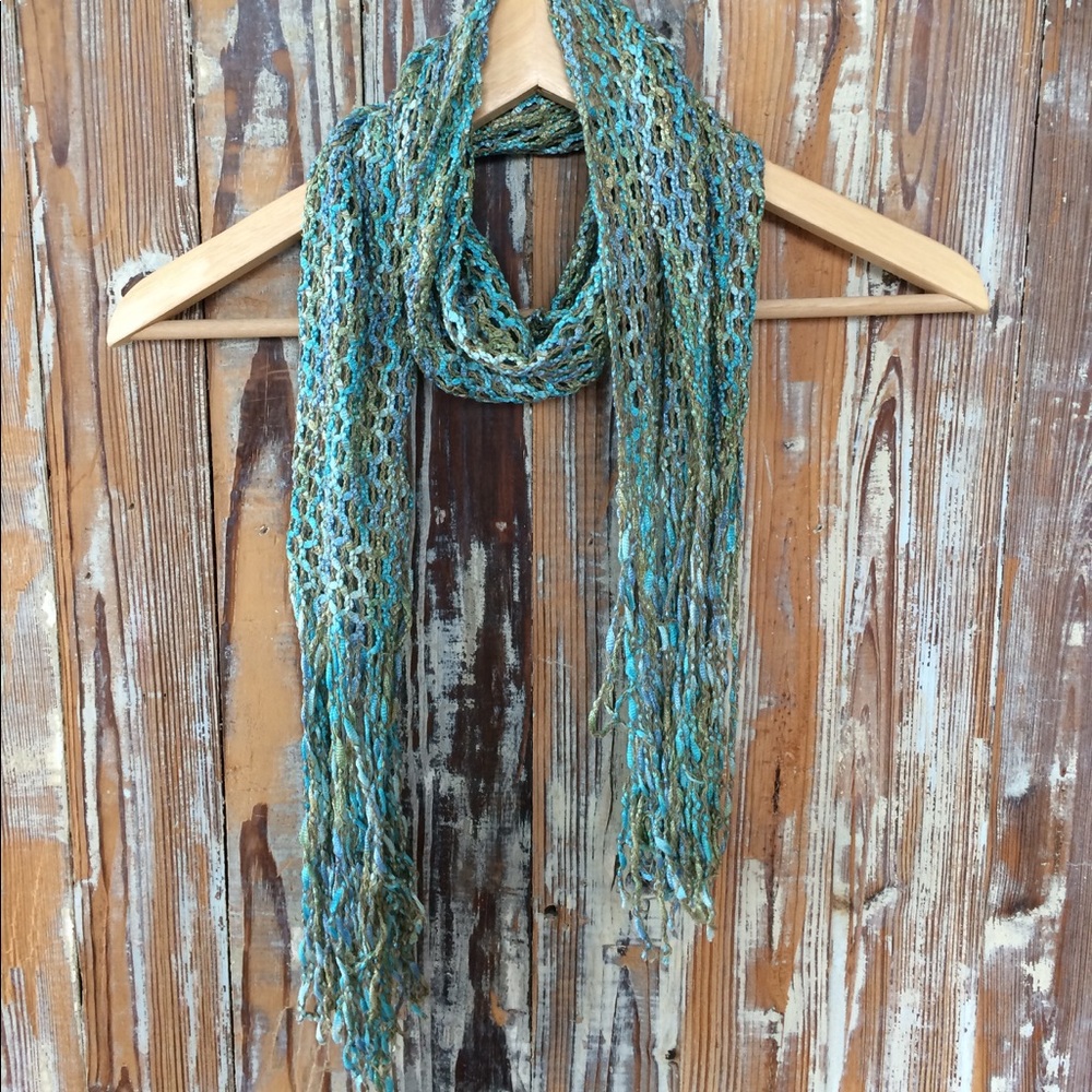 Blue, Teal, Green light scarf