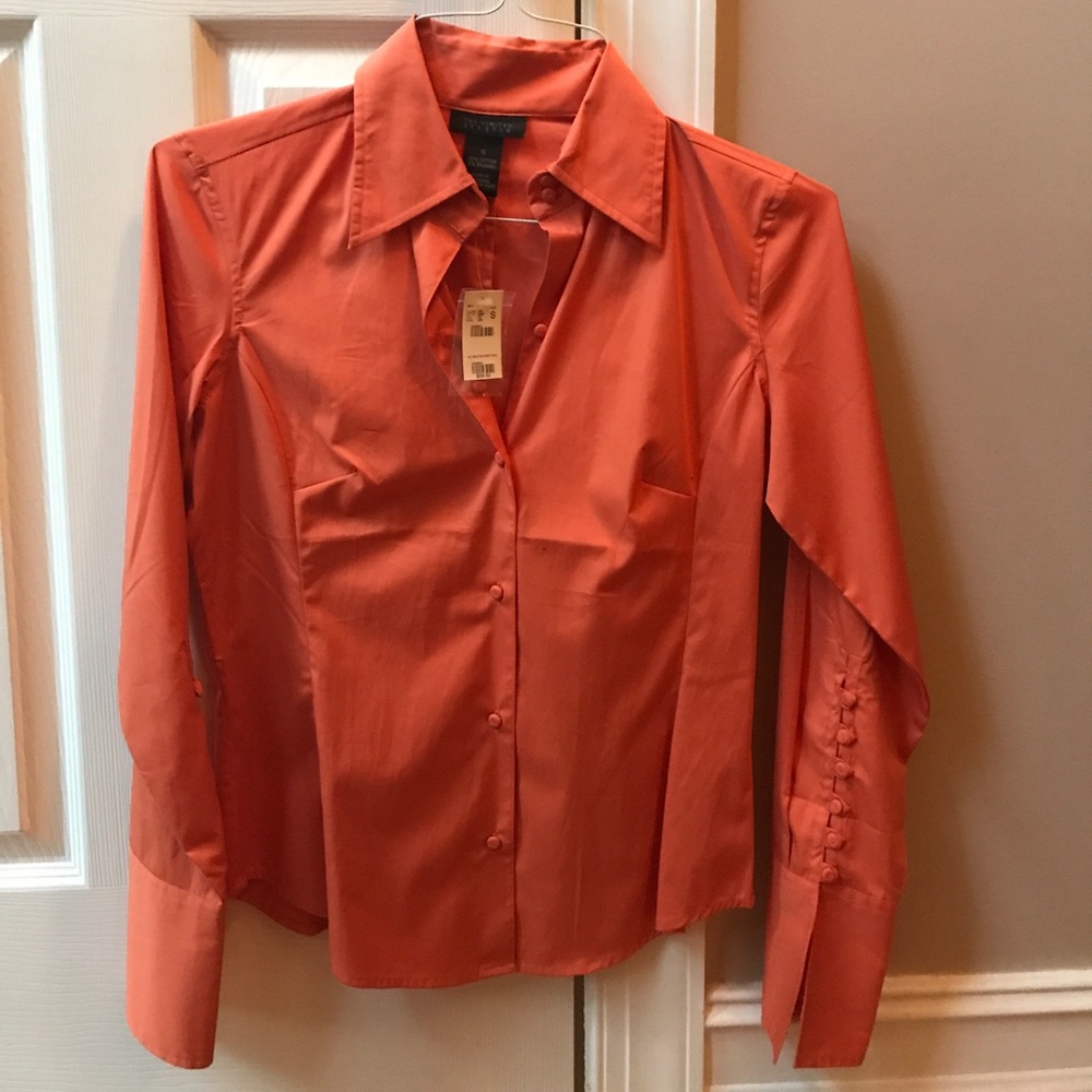 Button down orange top
