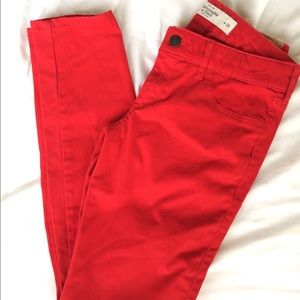 Abercrombie and Fitch Red Skinny Jeans