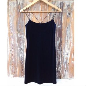 Navy Blue Velvet Dress