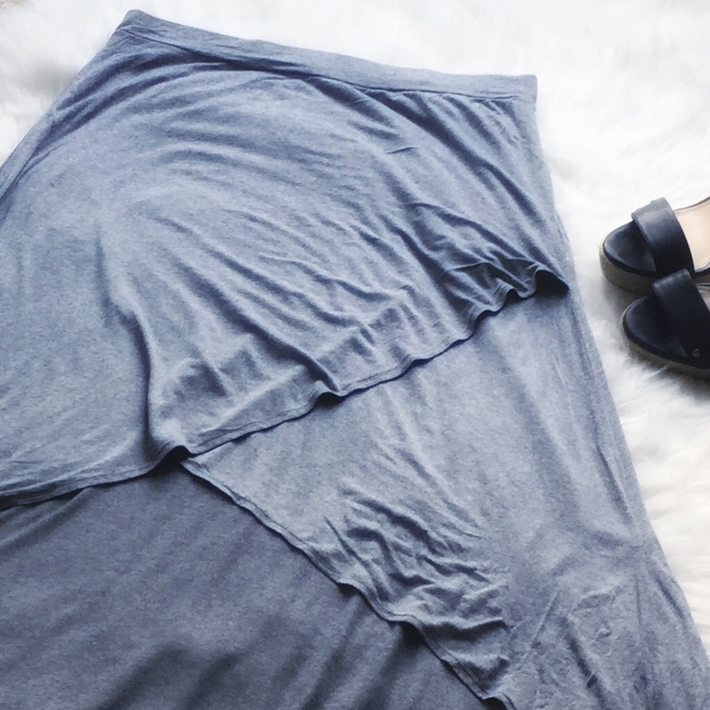 New York & Company Grey High Low Maxi Skirt 📦