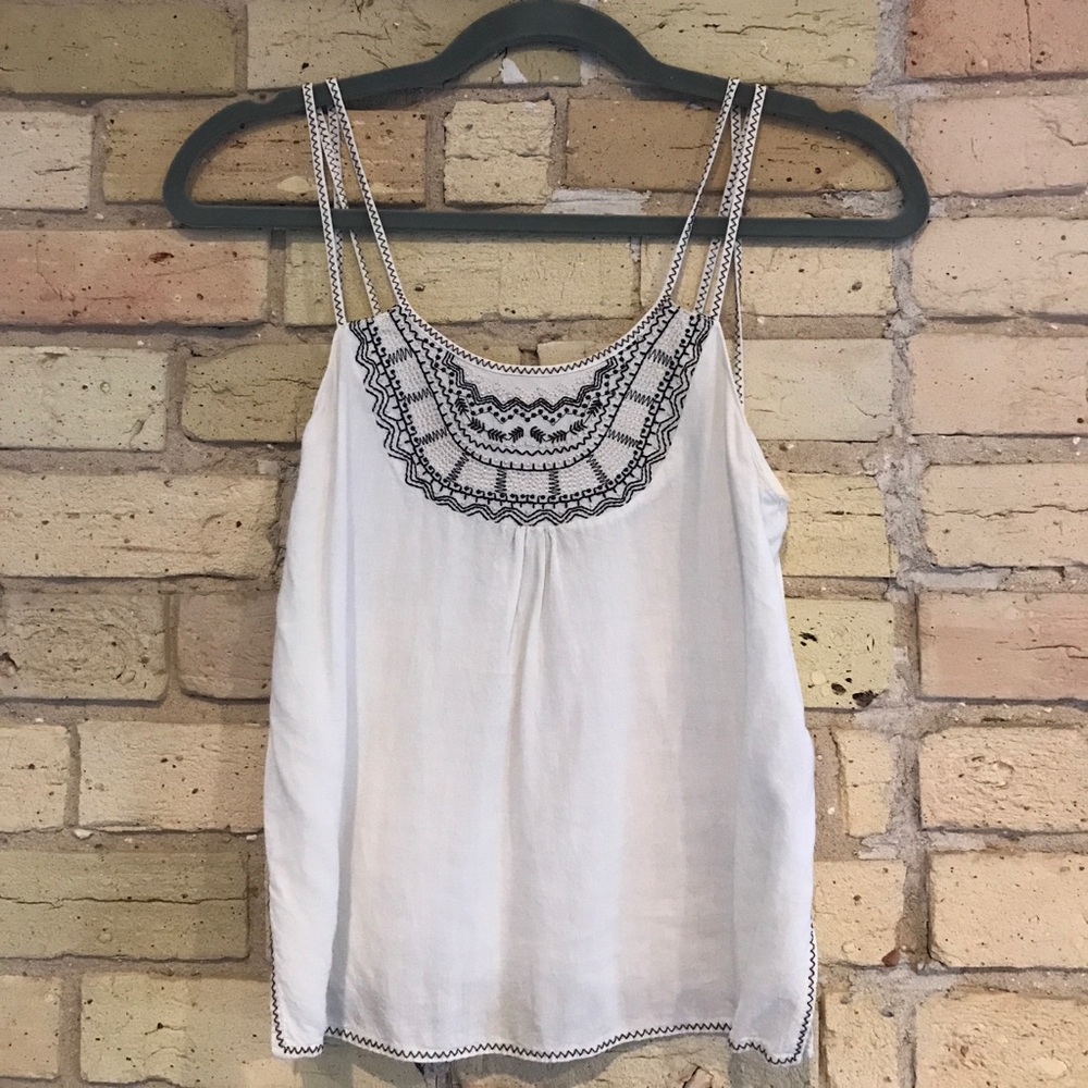 Embroidered crop tank